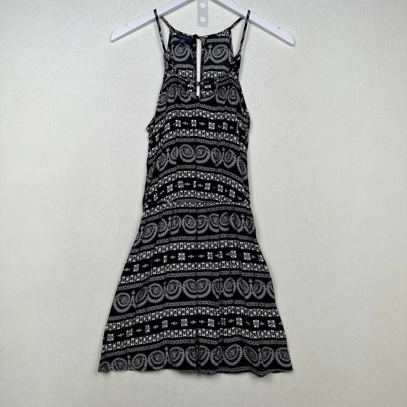 Aeropostale‎ Women's Sz S Black Sleeveless Keyhole Spaghetti Straps Mini Dress - Picture 1 of 8